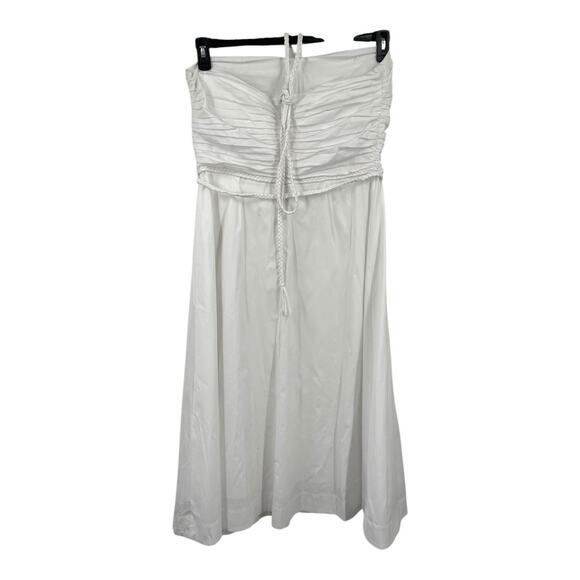 Veronica Beard dress Tucker ruched halter midi white size 14 - Picture 4 of 9